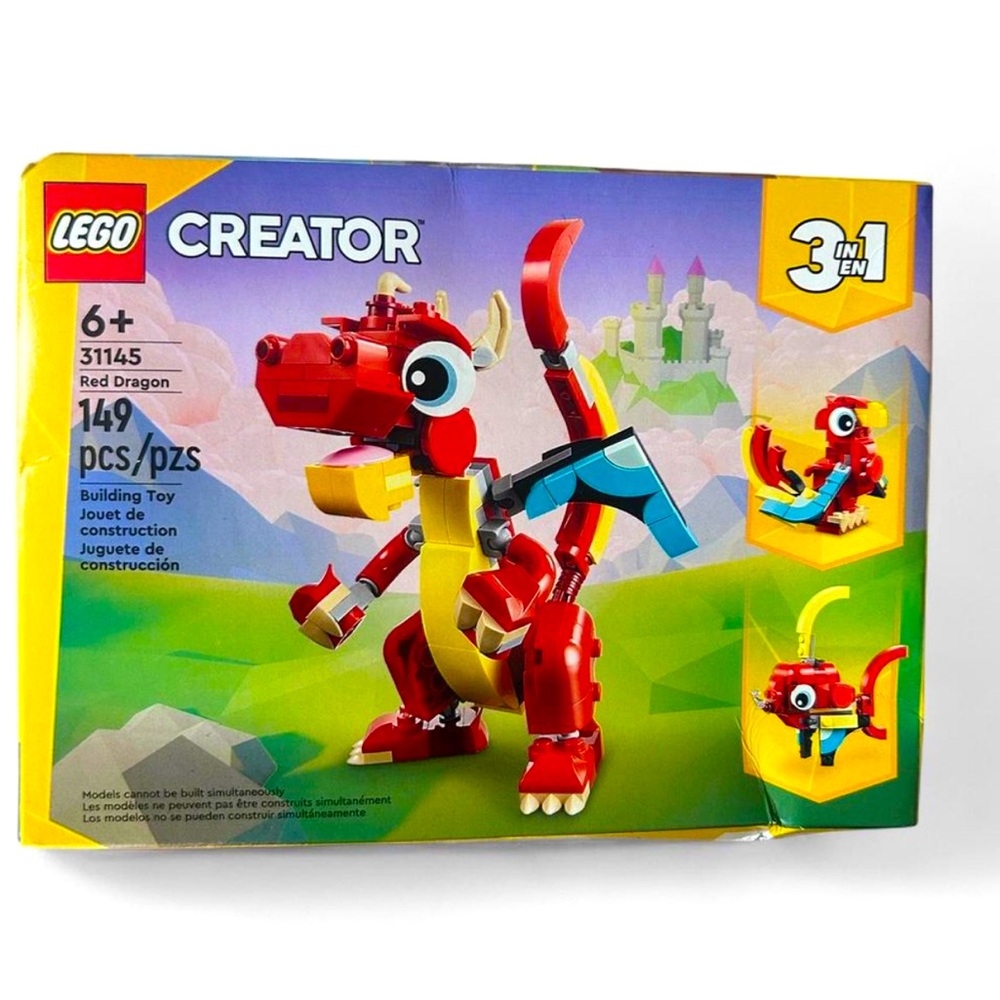 LEGO 31145 Creator 3 In 1  Red and Yellow Dragon Set 149 pec Age 6+